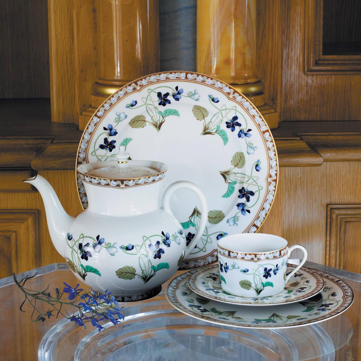 Haviland Illusion Menthe collection: china from Limoges - MDMAISON